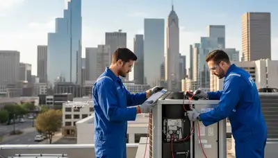 Technician performing AC repair service in Taylor, PA home for Five Star Cooling