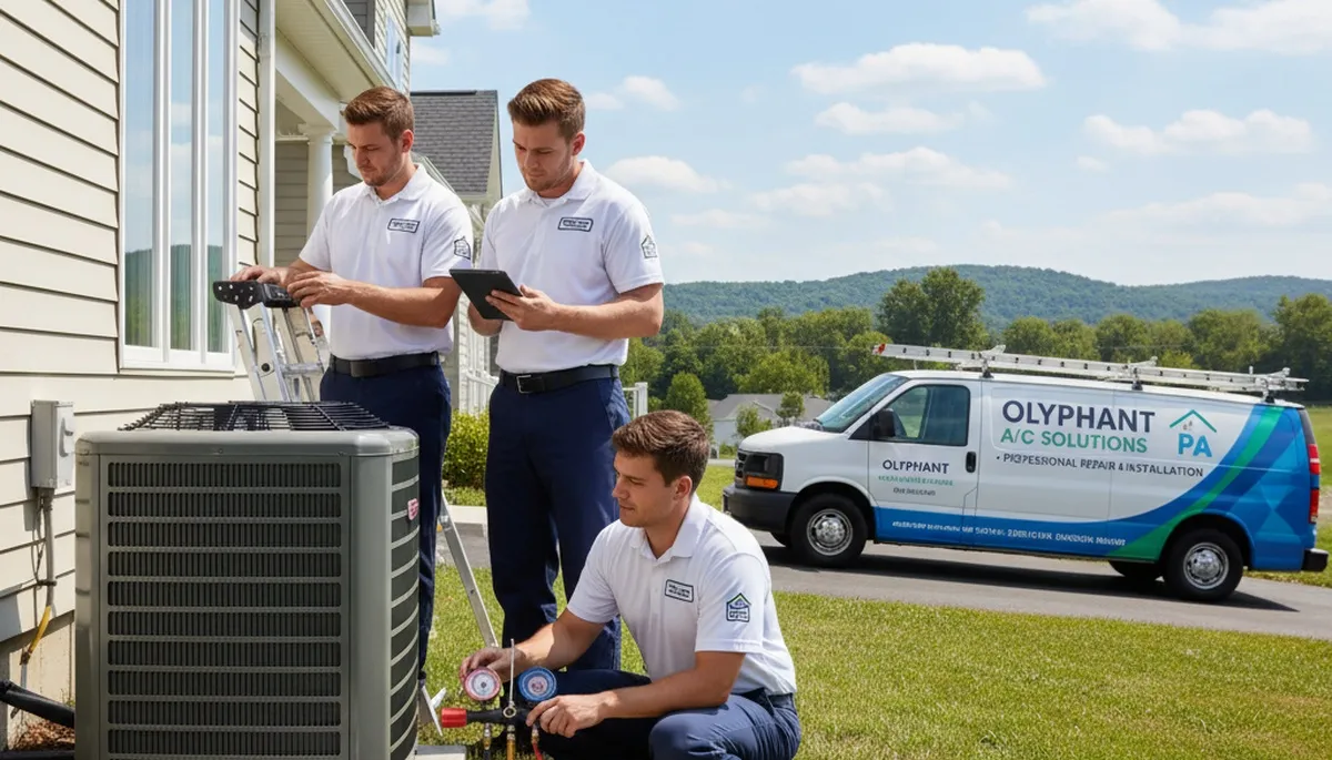 HVAC technician providing residential AC repair service in Taylor, PA