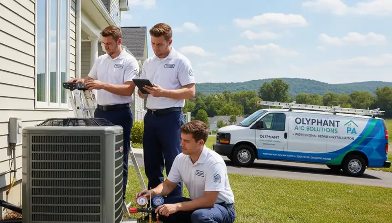 HVAC technician providing residential AC repair service in Taylor, PA