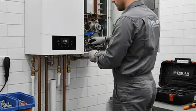 Technician performing boiler repair service in Taylor, PA for Five Star Cooling