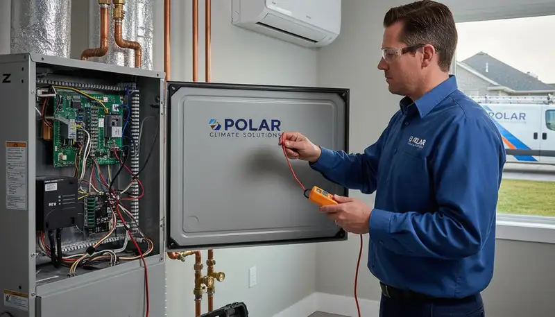 Technician performing heating repair service in Taylor, PA for Five Star Cooling
