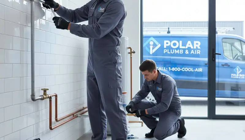 Licensed plumber repairing water pipes in Taylor, PA for Five Star Cooling plumbing services